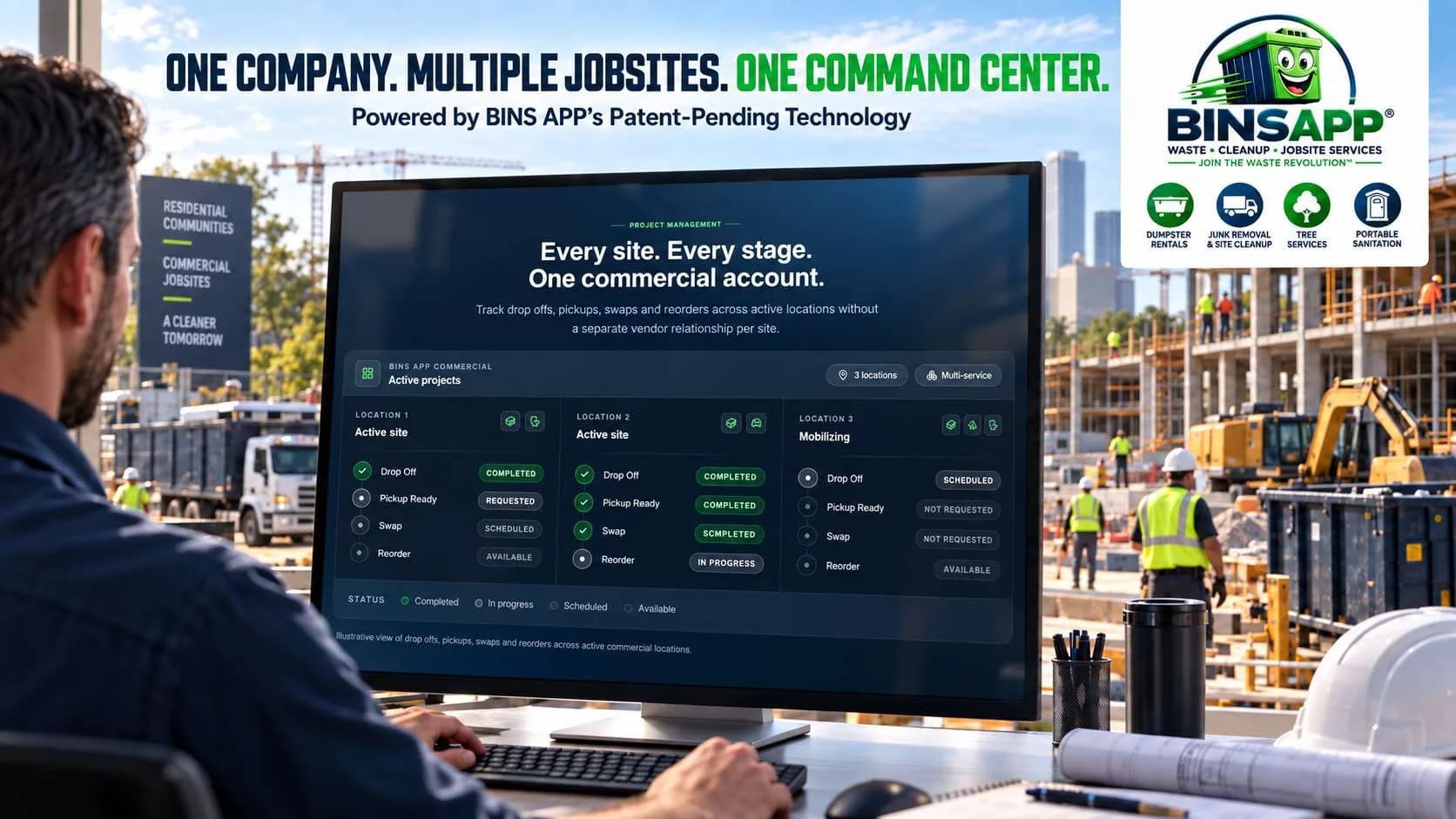 Desktop mothership — purchasing watches every jobsite from one commercial command center